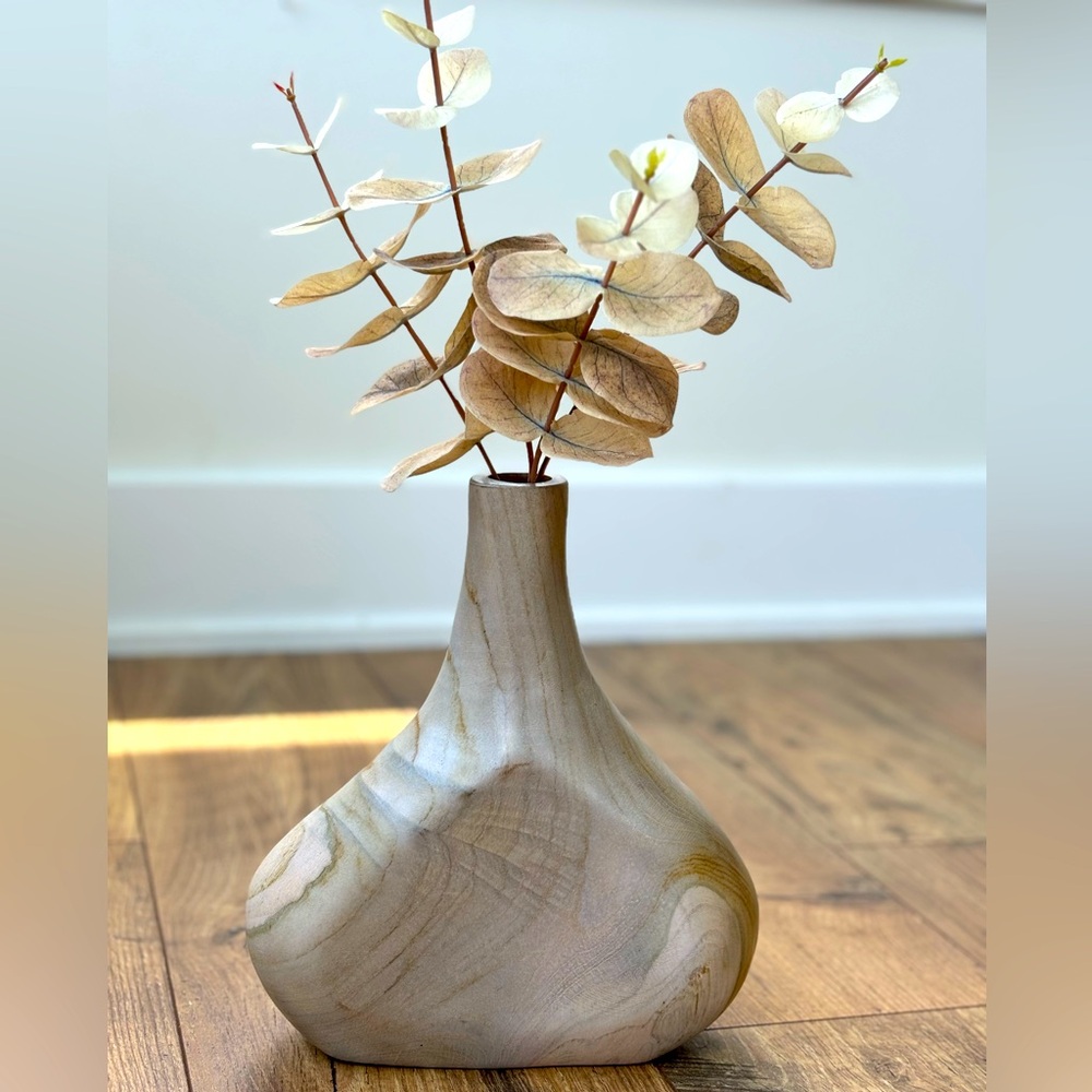 Polished and Marbled Wood Vase